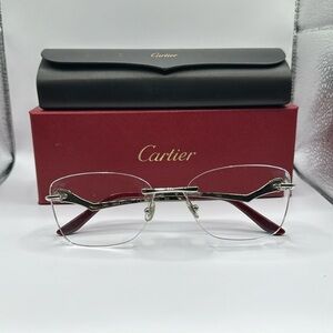 Cartier CT0120o silver- transparent Frames unisex